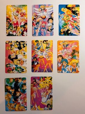 Sailor Moon Trading Card Double Sided Dual Holographic Set of 8